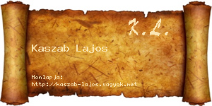 Kaszab Lajos névjegykártya